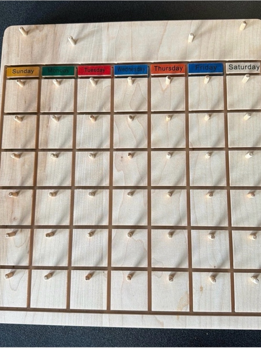 Wooden Perpetual Calendar - Natural Wood - Picture 8 of 10